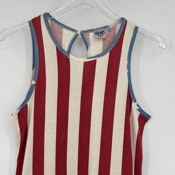 Junk Food romper women's small stars and stripes red white blue sleeveless USA - Picture 2 of 7